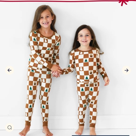 New Little Sleepies Kids holiday checks pajamas christmas top bamboo‎